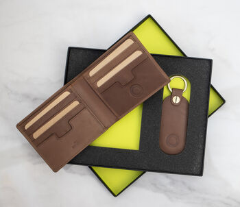 Mens Personalised Leather Wallet Gift Set, 11 of 12