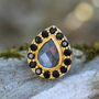 Labradorite And Black Spinel Cocktail Ring, thumbnail 1 of 8