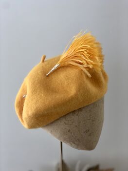 Yellow Beret With Optional Veil And Accessories, 10 of 12