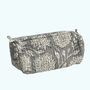 Grey Floral Block Print Cotton Washbag, Make Up Bag, With Waterproof Lining Set Of Three, thumbnail 4 of 6