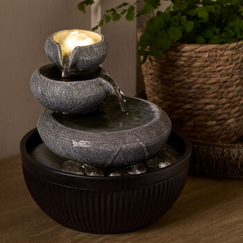 21cm Tabletop Pouring Bowls LED Fountain Water Feature Plug In For Indoor Use, 5 of 5