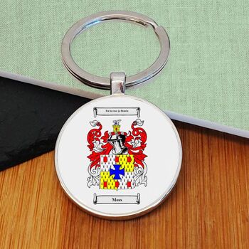Personalised Key Ring With Coat Of Arms Surname Gift, 7 of 7