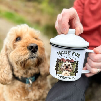 Personalised Enamel Made For Adventure Mug With Lid, 3 of 12