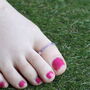 925 Silver Band Boho Slim Purple Thumb Toe Ring, thumbnail 2 of 5