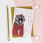 Caroling Cats Tiger Christmas Card, thumbnail 1 of 5