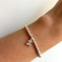 Sterling Silver Cherry Charm Beaded Bracelet, thumbnail 5 of 6