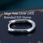 Pair Of Mini Rectangular Hoop Earrings In Sterling Silver, thumbnail 6 of 10