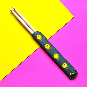 Personalised Happy Yellow Faces Drum Stick Holder, 4 of 4