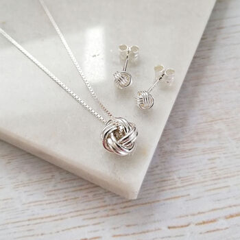 Sterling Silver Valentines Knot Gift Set, 2 of 5