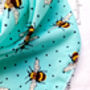 Bright Blue Cord Bumble Bee Polka Dots Dog Bandana, thumbnail 3 of 4