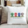 Personalised Football Shirt Family Four People Cushion Cover Keepsake Gift, thumbnail 1 of 2