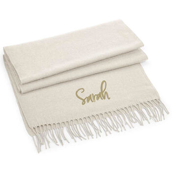 Classic Woven Scarf With Personalised Embroidered Name, 5 of 12