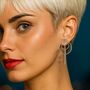 Double Circle Gold Plated Silver Ear Pin Stud Earrings, thumbnail 4 of 5
