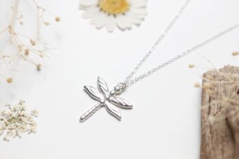 Dragonfly Sterling Silver Necklace, 2 of 5
