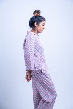 Pink Pure Cotton Ladies Matching Pyjama Set, 5 of 8