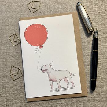 Personalised English Bull Terrier Birthday Card, 2 of 8