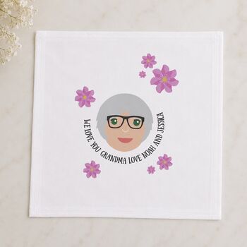 Personalised Handkerchief Pair For Granny Gift, 3 of 12