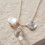 Rough Herkimer Diamond, Pearl And Heart Necklace, thumbnail 5 of 6