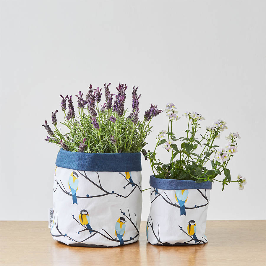 fabric plant pot or storage pot by lorna syson