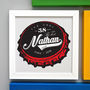 Personalised 40th Birthday Beer Bottle Top Framed Print, thumbnail 6 of 7