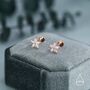 Sterling Silver Cz Flower Internally Threaded Flat Back, thumbnail 5 of 11