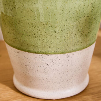 Personalised Green And White Ceramic Jug Vase, 5 of 9