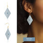 Layered Diamond Shaped Earrings • Gold Plated Sterling Silver Hooks • Available In Four Colours, thumbnail 4 of 7