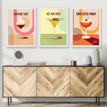 The 'Dirty Cocktail Club' Set Of Three Wall Prints, 4 of 7