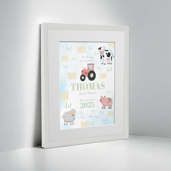 Personalised On The Day You Were Born Farmyard Framed Print, 6 of 10