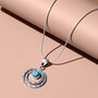 Infinity Universe Turquoise Silver Necklace Earring Set, thumbnail 4 of 9