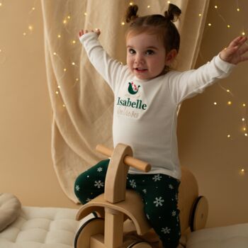 Personalised Snowflake Children's Christmas Pyjamas, 2 of 5