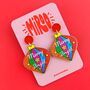 'Merry And Bright' Colourful Christmas Earrings, thumbnail 3 of 6