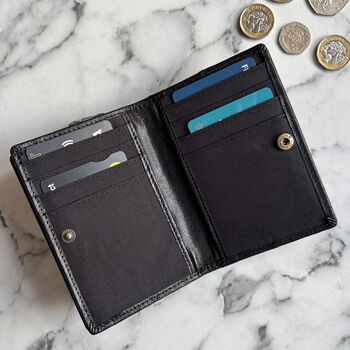 Small Black Leather Purse Hand Woven, 3 of 3