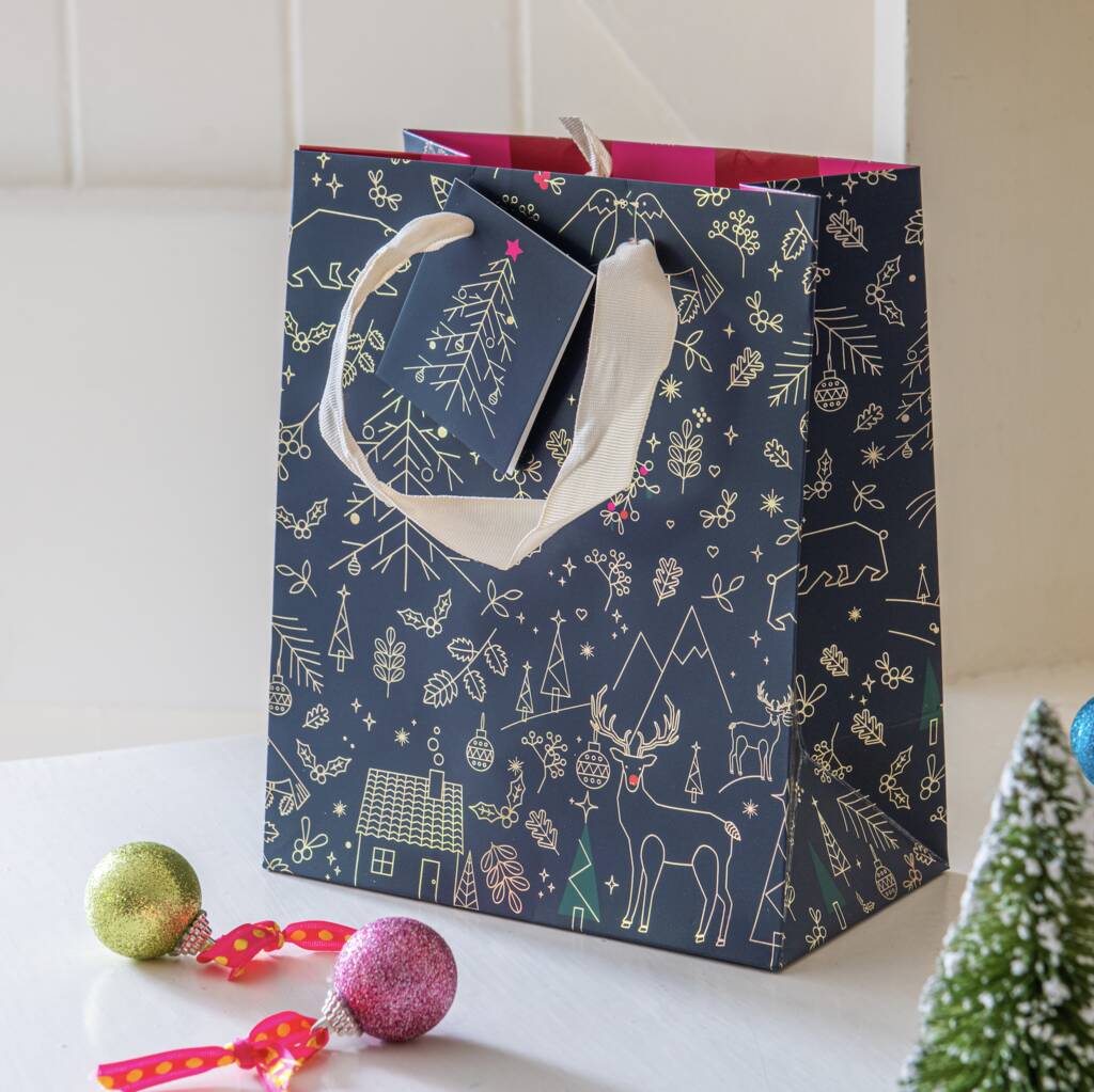 Navy christmas gift discount bags