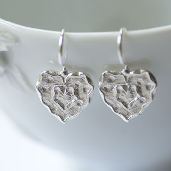 Heart Handmade Sterling Silver Drop Earrings, 2 of 11