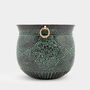 Brass Planter Large Engraved Distressed For Indoor Use, thumbnail 6 of 8