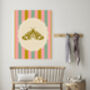 Pink And Brown Stripe Buterfly Art Print, thumbnail 4 of 4
