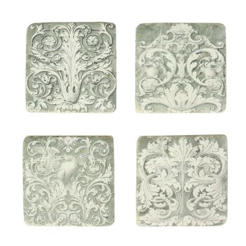 Set Of Four Grey Grecian Coasters, 2 of 8