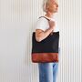 Personalised Canvas And Leather Tote Bag, thumbnail 1 of 9