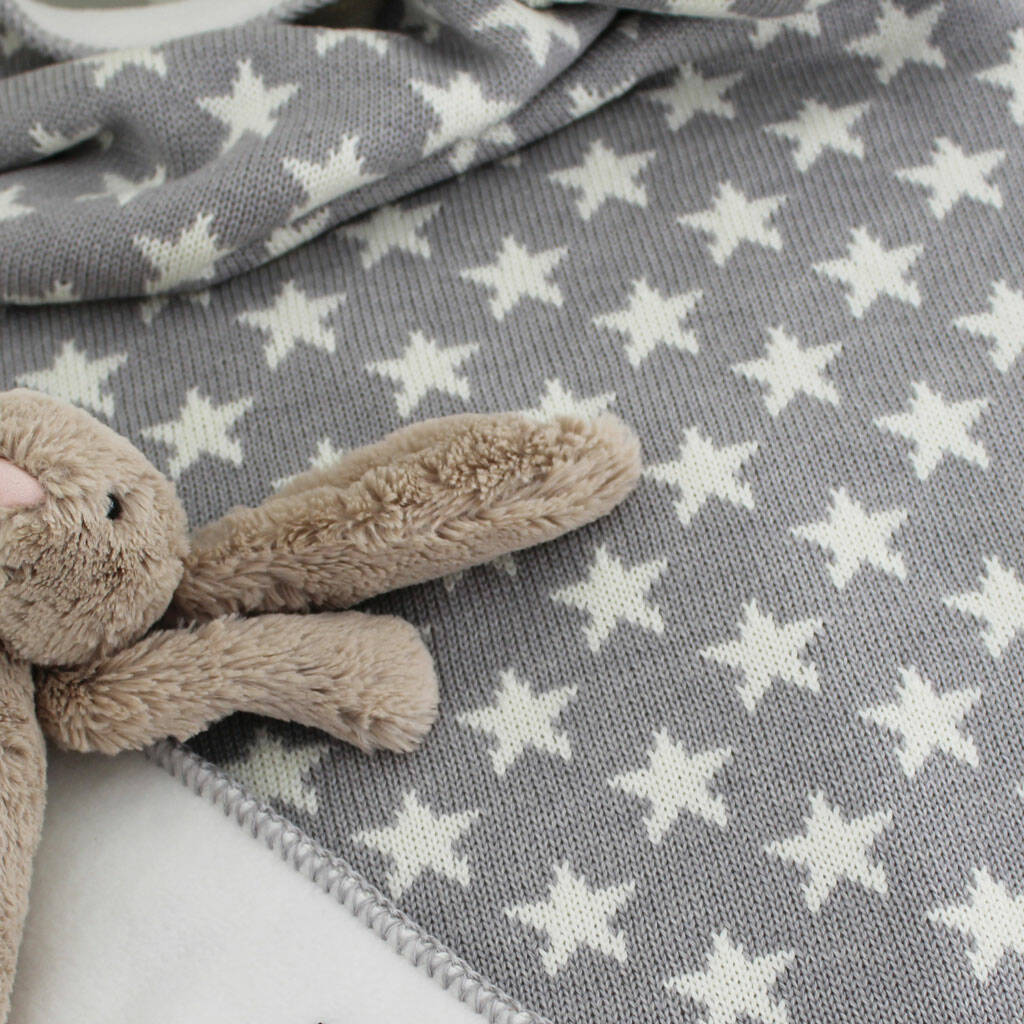 Personalised Knitted Star Baby Blanket By Justine Louise