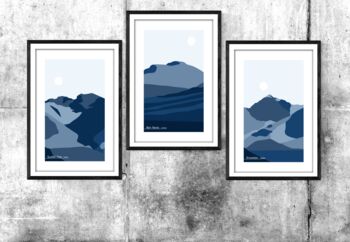 The Three Peaks Challenge Minimalist Art Prints, 3 of 6