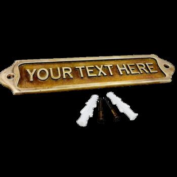 Personalised Vintage Solid Brass Bronze Door Name Plate Sign, 2 of 10