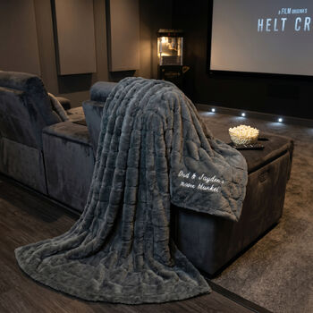 Personalised Luxury Large Super Soft Charcoal Blanket, 3 of 11
