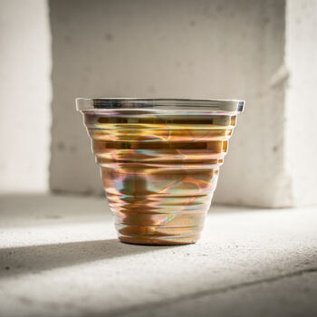 Serrated Rainbow Patina Copper Cup – Handmade 250ml, 7 of 7