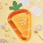 Orange Foiled Carrot Shaped Easter Paper Plates, thumbnail 1 of 3