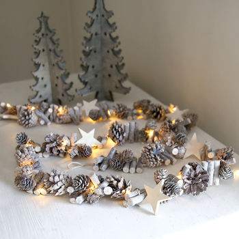 Long Pinecones And Stars LED Light Garland, 2 of 3