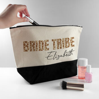 Personalised Bride Tribe Animal Print Makeup Bag, 6 of 9