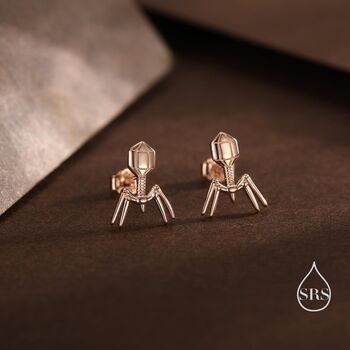 Sterling Silver Bacteriophage Stud Earrings, 6 of 12