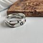 Adjustable Couple Moon And Sun Promise Ring Set, thumbnail 5 of 5