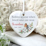 Robins Appear Ceramic Heart Hanging Decoration Bauble + Gift Box, thumbnail 3 of 7